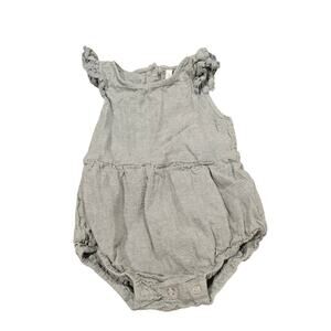 Toddler Girl Rylee + Cru Green Linen Blend One Piece Romper Outfit | Size 2-3Y